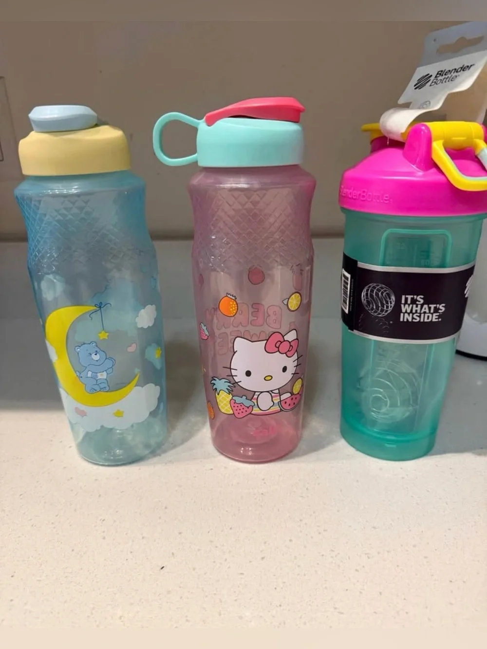 ZAK Care Bear and Hello Kitty tumbler and Blender bottle